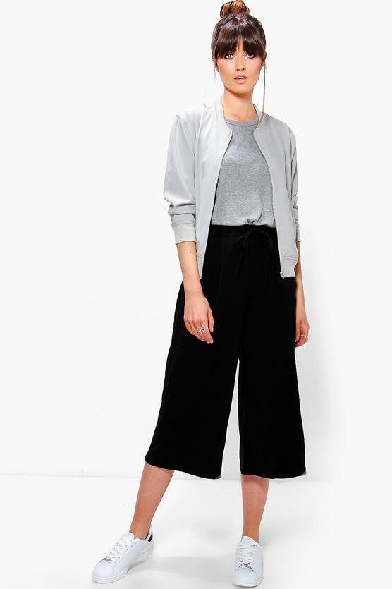 Nicia Tie Waist Crepe Culottes